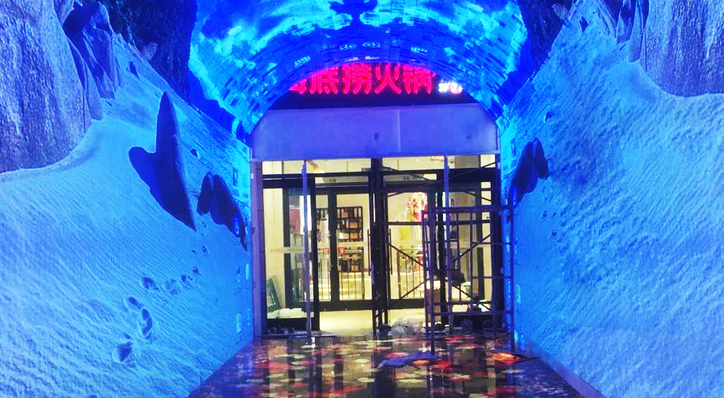 秦皇岛世纪港湾商业广场时光隧道LED显示屏项目